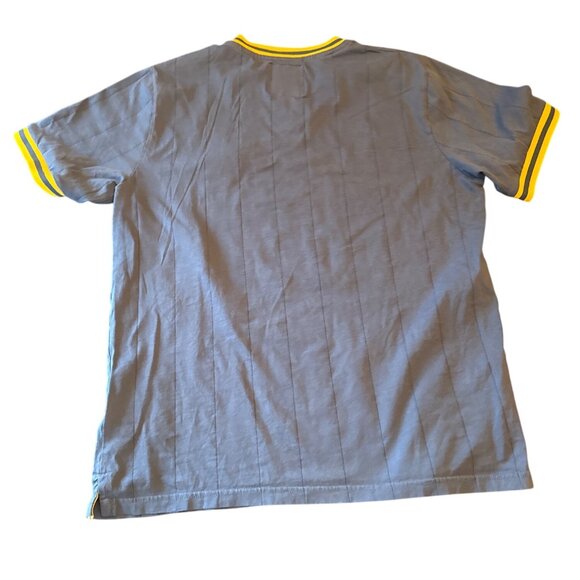 Football Town XL Mens V-Neck Shirt Navy & Yellow Cotton Blend Emilio Sansolini - Picture 6 of 6